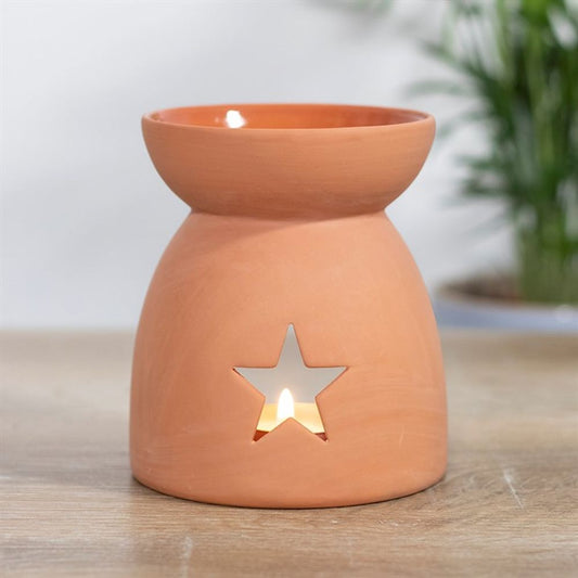 Star Cutout Terracotta Effect Oil Burner